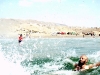 Bac/belly flop into the waves