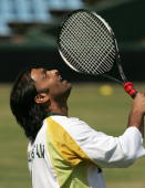 Shoaib Akhtar with Racket