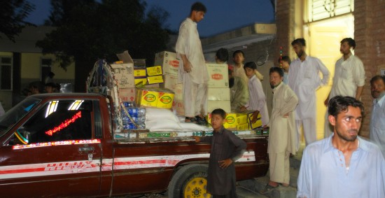 Truck being loaded with Relief Goods