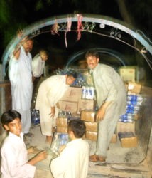 Relief Goods being loaded onto Khanda Khor Truck