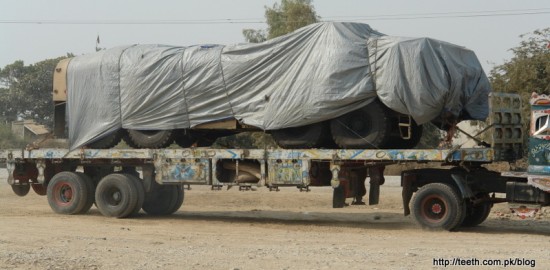 APC being transported to Baluchistan 